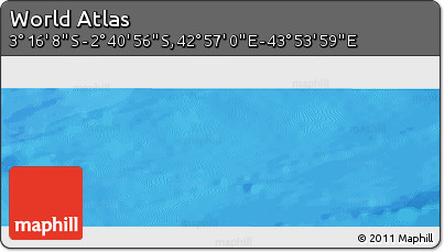 Political Panoramic Map of the Area around 2° 58' 32" S, 43° 25' 29" E