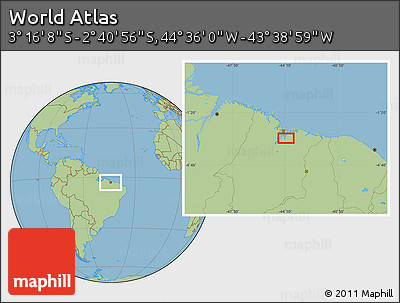 Savanna Style Location Map of the Area around 2° 58' 32" S, 44° 7' 30" W