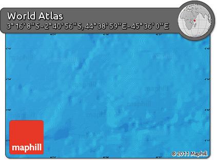 Shaded Relief Map of the Area around 2° 58' 32" S, 45° 7' 30" E