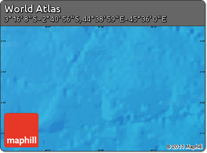 Shaded Relief Map of the Area around 2° 58' 32" S, 45° 7' 30" E