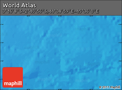Shaded Relief Map of the Area around 2° 58' 32" S, 45° 7' 30" E