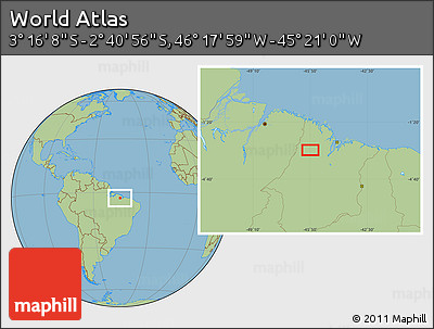 Savanna Style Location Map of the Area around 2° 58' 32" S, 45° 49' 30" W