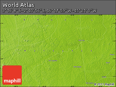 Physical Map of the Area around 2° 58' 32" S, 45° 49' 30" W