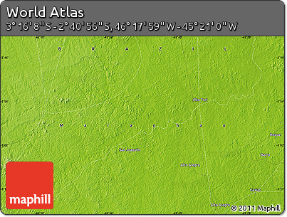 Physical Map of the Area around 2° 58' 32" S, 45° 49' 30" W