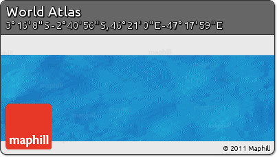 Physical Panoramic Map of the Area around 2° 58' 32" S, 46° 49' 30" E