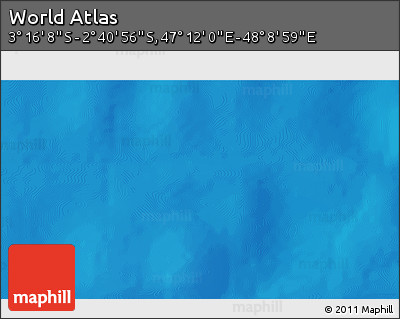 Shaded Relief 3D Map of the Area around 2° 58' 32" S, 47° 40' 29" E