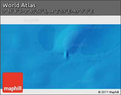 Political 3D Map of the Area around 2° 58' 32" S, 48° 31' 29" E