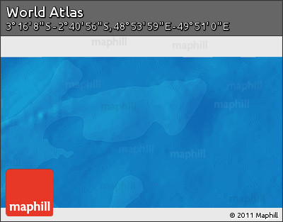 Political 3D Map of the Area around 2° 58' 32" S, 49° 22' 30" E