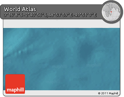 Satellite 3D Map of the Area around 2° 58' 32" S, 49° 22' 30" E