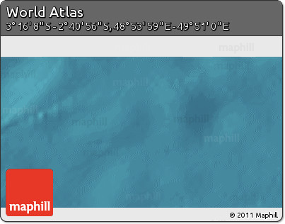 Satellite 3D Map of the Area around 2° 58' 32" S, 49° 22' 30" E