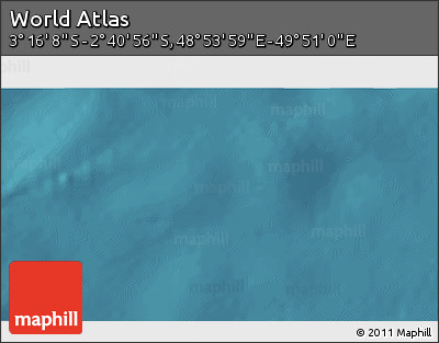 Satellite 3D Map of the Area around 2° 58' 32" S, 49° 22' 30" E