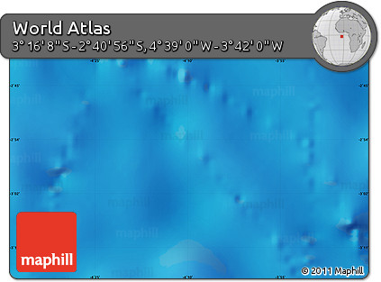 Shaded Relief Map of the Area around 2° 58' 32" S, 4° 10' 30" W
