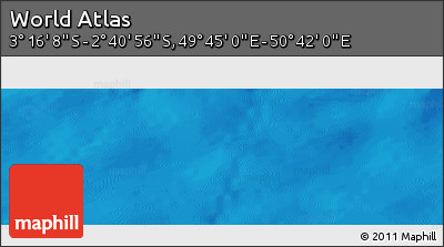 Shaded Relief Panoramic Map of the Area around 2° 58' 32" S, 50° 13' 30" E