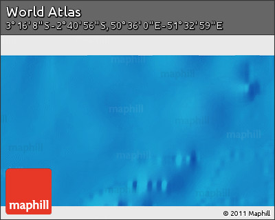 Shaded Relief 3D Map of the Area around 2° 58' 32" S, 51° 4' 30" E