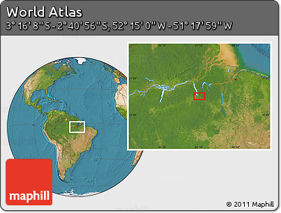 Satellite Location Map of the Area around 2° 58' 32" S, 51° 46' 29" W
