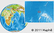 Physical Location Map of the area around 2° 58' 32" S, 52° 46' 29" E