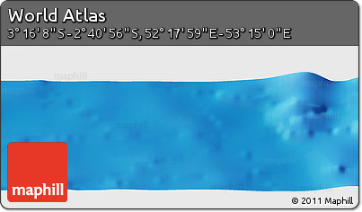 Shaded Relief Panoramic Map of the Area around 2° 58' 32" S, 52° 46' 29" E