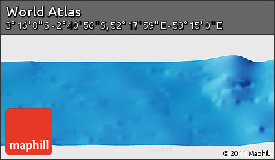 Shaded Relief Panoramic Map of the Area around 2° 58' 32" S, 52° 46' 29" E