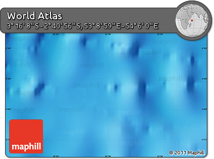 Physical Map of the Area around 2° 58' 32" S, 53° 37' 30" E