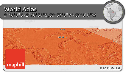Political Panoramic Map of the Area around 2° 58' 32" S, 53° 28' 30" W