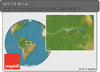 Satellite Location Map of the Area around 2° 58' 32" S, 54° 19' 30" W