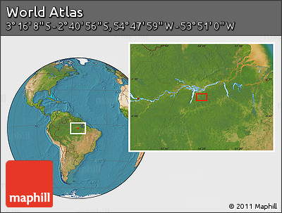 Satellite Location Map of the Area around 2° 58' 32" S, 54° 19' 30" W