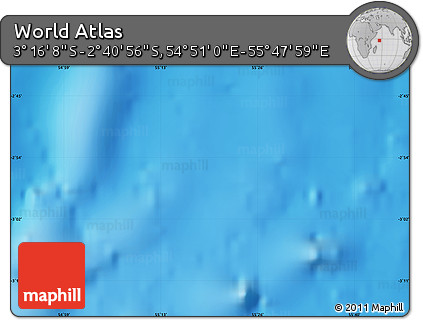 Physical Map of the Area around 2° 58' 32" S, 55° 19' 30" E