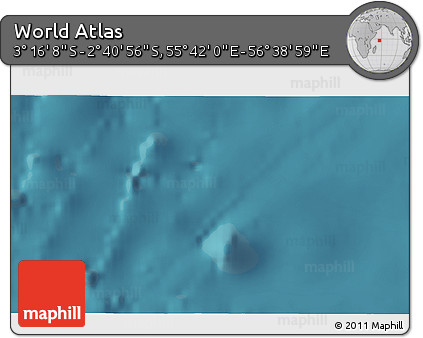 Satellite 3D Map of the Area around 2° 58' 32" S, 56° 10' 29" E