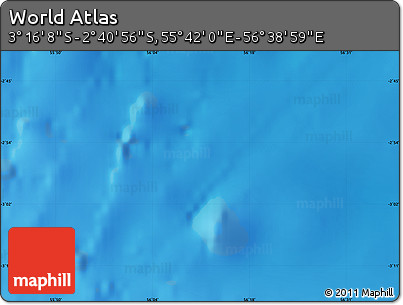 Physical Map of the Area around 2° 58' 32" S, 56° 10' 29" E