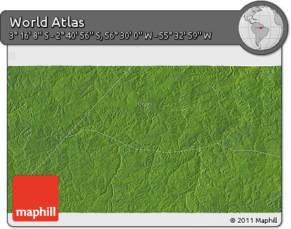 Satellite 3D Map of the Area around 2° 58' 32" S, 56° 1' 29" W