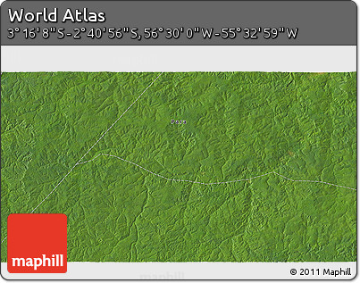 Satellite 3D Map of the Area around 2° 58' 32" S, 56° 1' 29" W