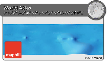 Physical Panoramic Map of the Area around 2° 58' 32" S, 57° 52' 30" E