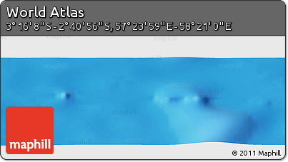 Shaded Relief Panoramic Map of the Area around 2° 58' 32" S, 57° 52' 30" E