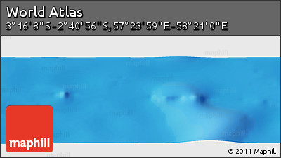 Shaded Relief Panoramic Map of the Area around 2° 58' 32" S, 57° 52' 30" E