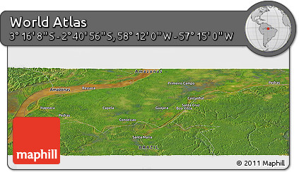 Satellite Panoramic Map of the Area around 2° 58' 32" S, 57° 43' 30" W