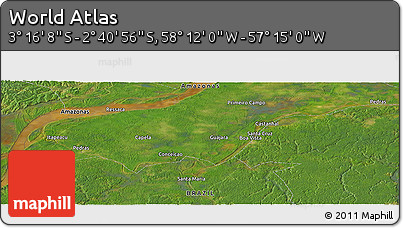 Satellite Panoramic Map of the Area around 2° 58' 32" S, 57° 43' 30" W