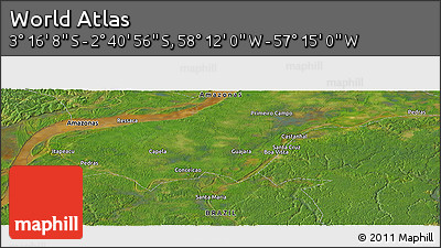 Satellite Panoramic Map of the Area around 2° 58' 32" S, 57° 43' 30" W