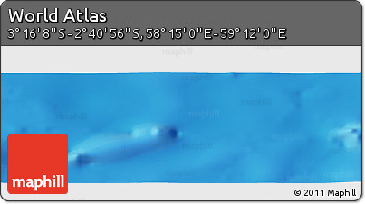 Physical Panoramic Map of the Area around 2° 58' 32" S, 58° 43' 30" E