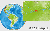 Physical Location Map of the area around 2° 58' 32" S, 58° 34' 30" W