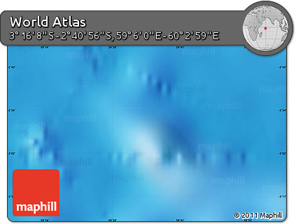 Physical Map of the Area around 2° 58' 32" S, 59° 34' 30" E