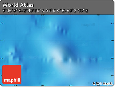 Physical Map of the Area around 2° 58' 32" S, 59° 34' 30" E