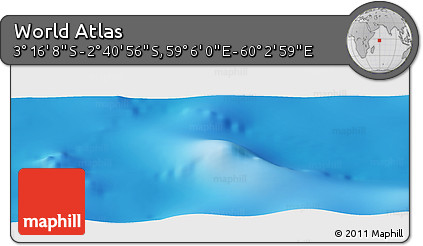 Physical Panoramic Map of the Area around 2° 58' 32" S, 59° 34' 30" E