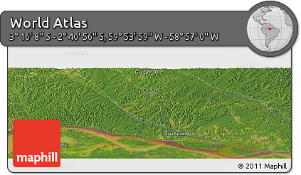 Satellite Panoramic Map of the Area around 2° 58' 32" S, 59° 25' 29" W