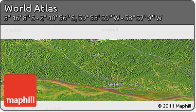 Satellite Panoramic Map of the Area around 2° 58' 32" S, 59° 25' 29" W