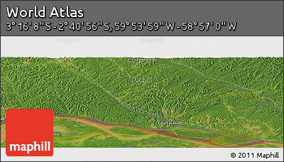 Satellite Panoramic Map of the Area around 2° 58' 32" S, 59° 25' 29" W