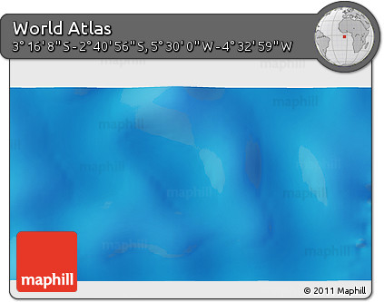 Physical 3D Map of the Area around 2° 58' 32" S, 5° 1' 30" W