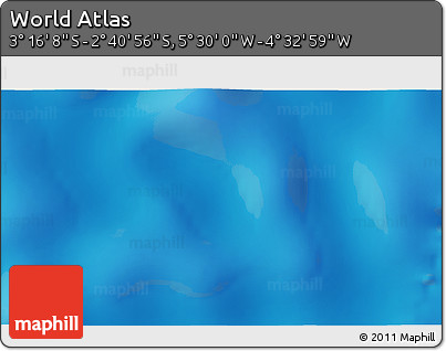 Physical 3D Map of the Area around 2° 58' 32" S, 5° 1' 30" W
