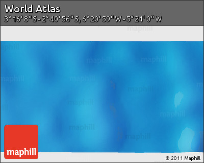 Physical 3D Map of the Area around 2° 58' 32" S, 5° 52' 30" W