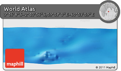 Shaded Relief Panoramic Map of the Area around 2° 58' 32" S, 60° 25' 29" E