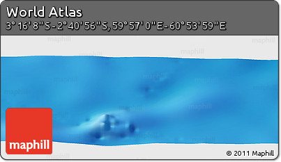 Shaded Relief Panoramic Map of the Area around 2° 58' 32" S, 60° 25' 29" E